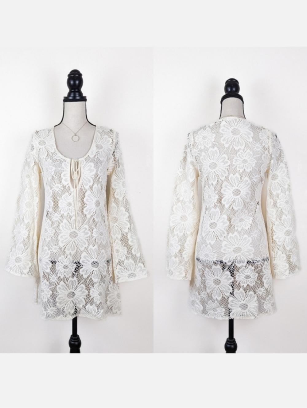 NWT Storia Daisy Crochet Shift Dress/Coverup, Size Small